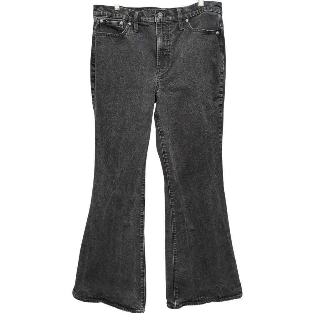 Madewell Black Flare Jeans Washed Gray Women’s 35x30 High Rise Stretch